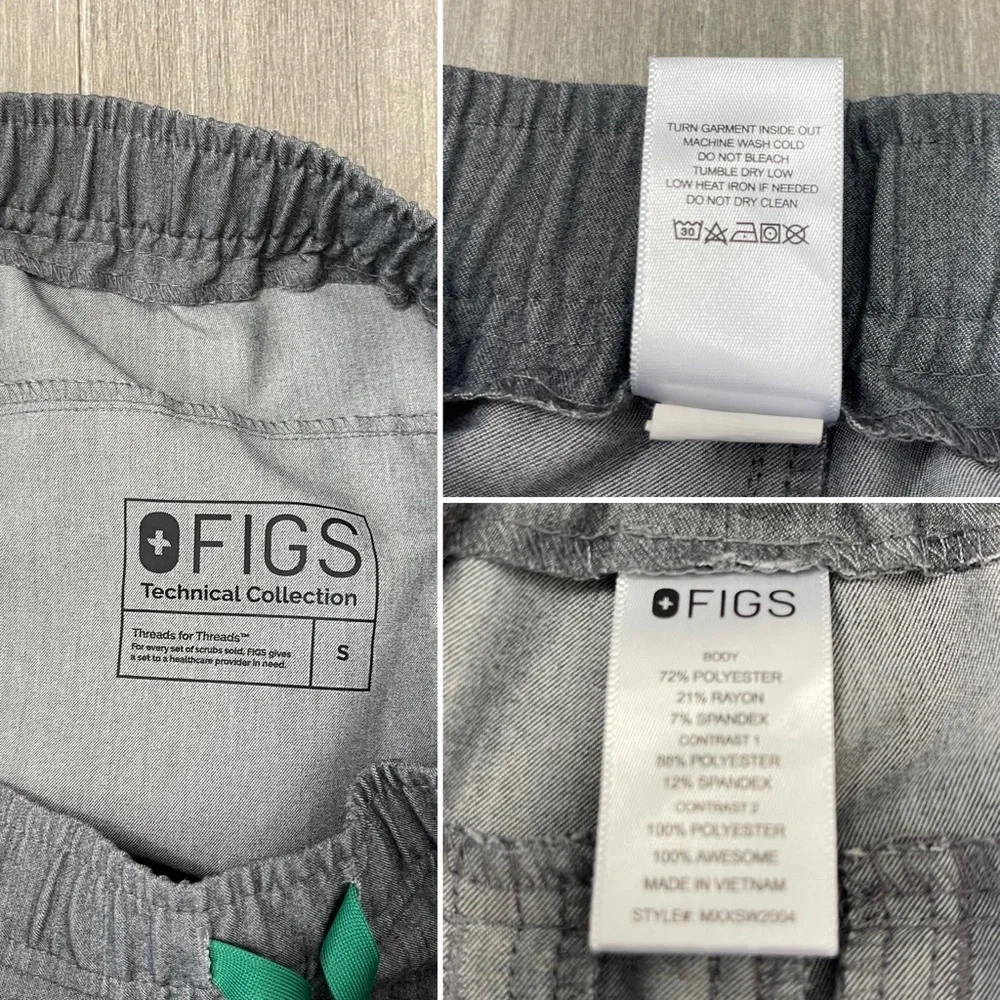 Figs Tansen Jogger Scrub Pants Men’s Gray Green Drawstring Size S MXXSW2004